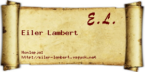 Eiler Lambert névjegykártya